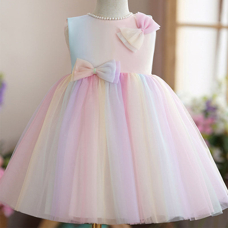 Baby Girl Easter Dress Princess Dress Summer Bow Sleeveless Puffy Birthday Party Dress