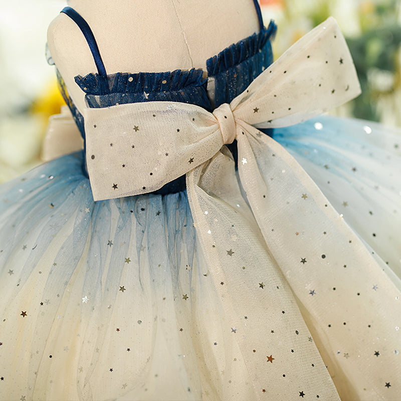 Baby Girl Dress Toddler Prom Starry Sky Cake Birthday Princess Dress