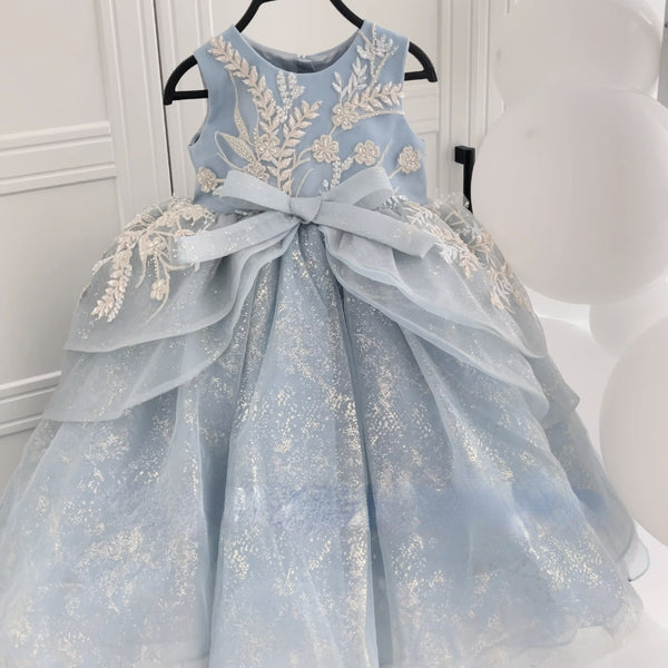 Cute Baby Girls Starry Sky Sequins Princess Dress First Birthday Toddler Catwalk Performance Dress