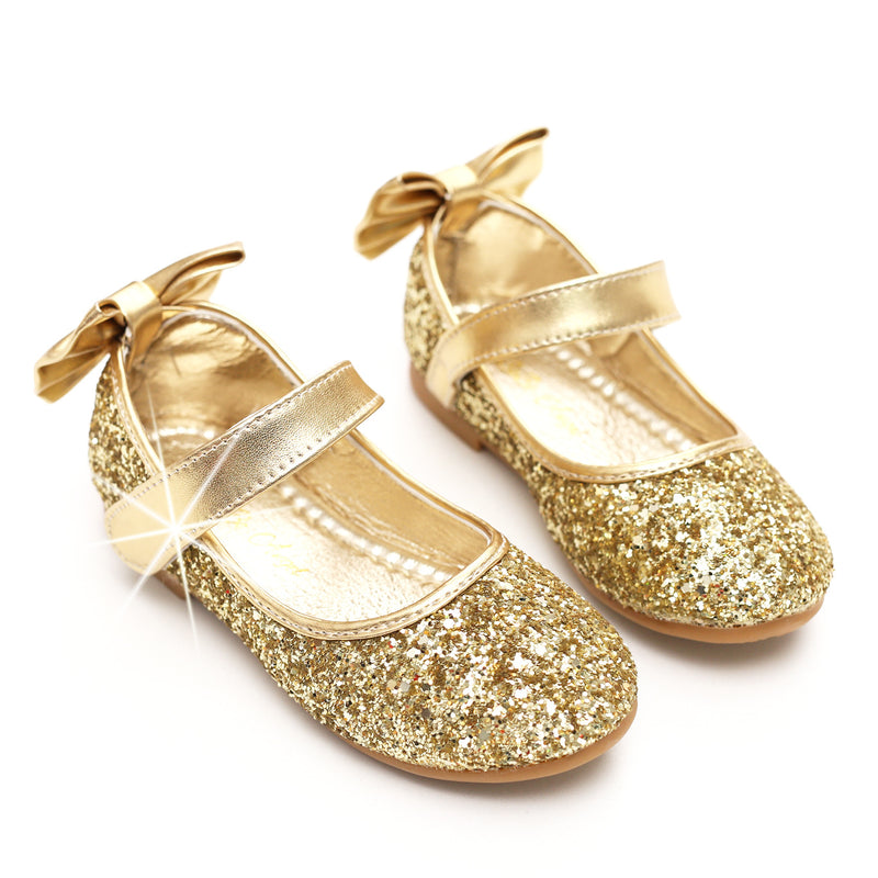 Girls Cute Flat Shoes Sequins Leather Shoes