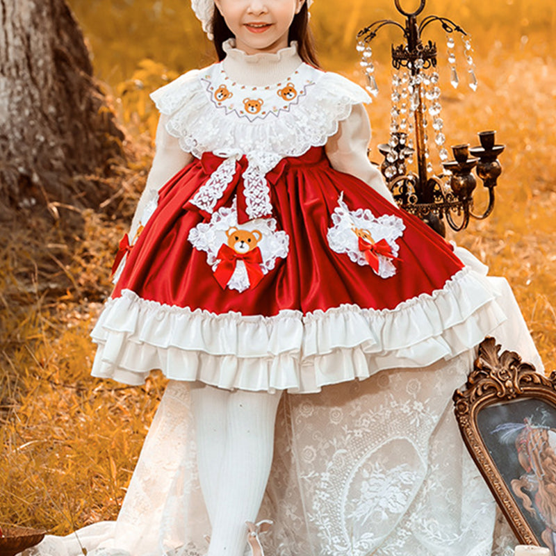 Cute Baby Girl Red Lolita Princess Dress