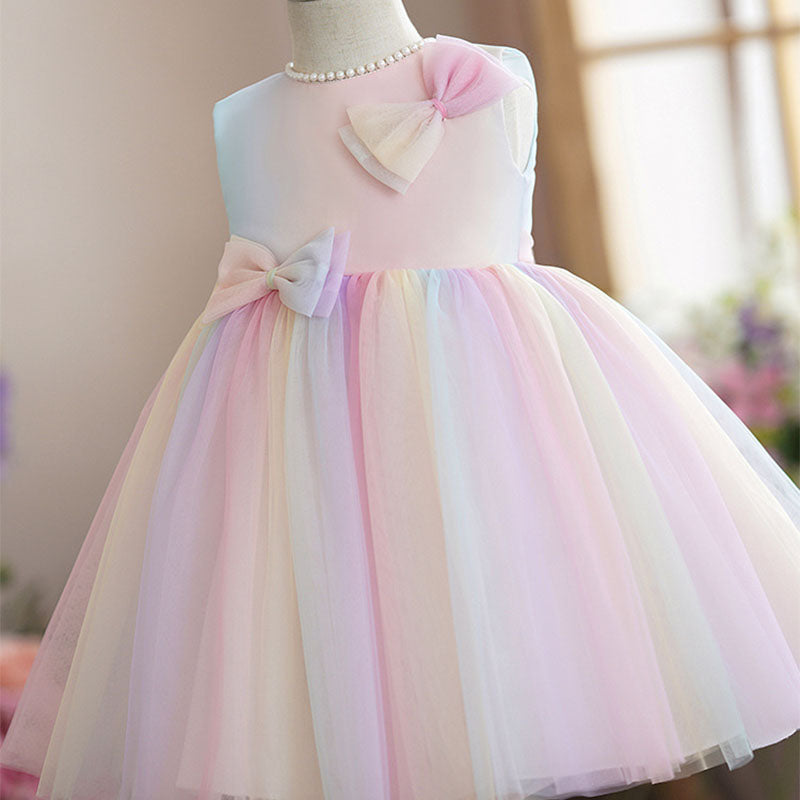 Baby Girl Easter Dress Princess Dress Summer Bow Sleeveless Puffy Birthday Party Dress