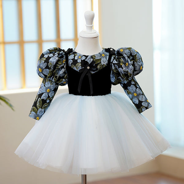 Baby Girl Flower Puffy Birthday Party Princess Dress