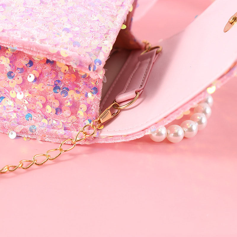 Cute Bow Sequin Princess Crossbody Handbag