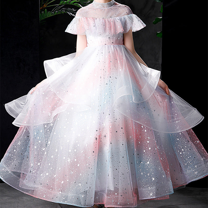 Toddler Ball Gowns Girl Rainbow Wedding Pageant Irregular Party Princess Dress, Rainbow / 2-3 Years (100cm) Toddler Ball Gowns Girl Rainbow Wedding Pageant Irregular Party Princess Dress, Rainbow / 2-3 Years (100cm)