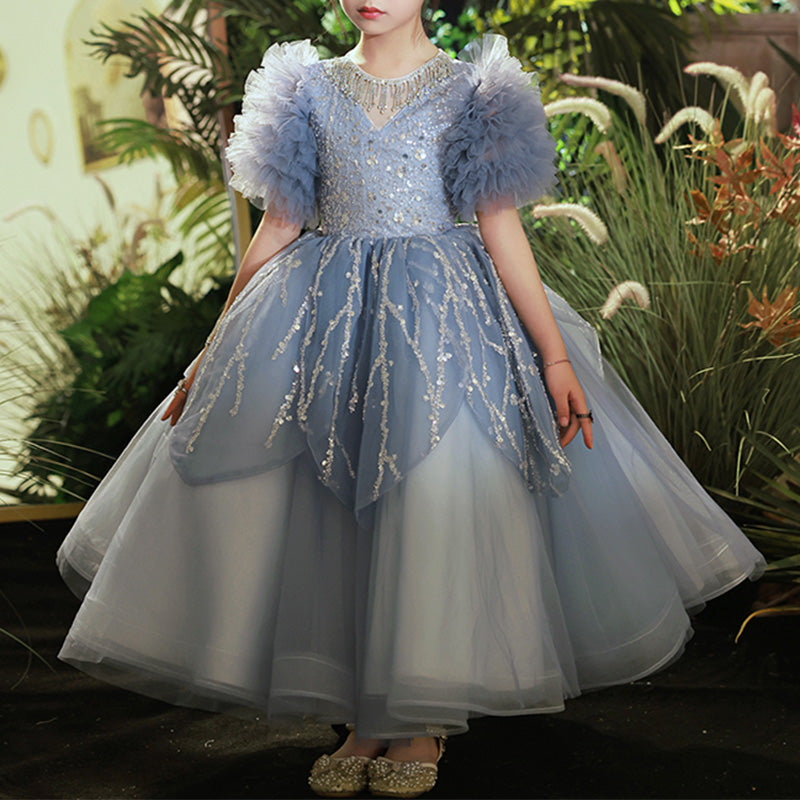 Flower Girl Dress Toddler Ball Gowns Summer Birthday Party Dress Gray Puffy Sequins Pageant Dress, Blue / 11-12 Years (160cm) Flower Girl Dress Toddler Ball Gowns Summer Birthday Party Dress Gray Puffy Sequins Pageant Dress, Blue / 11-12 Years (160cm)