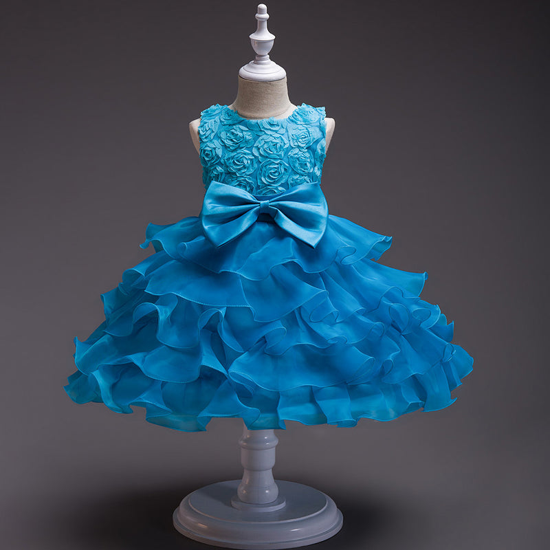 Girls Pageant Princess Dresses Baby Girl Bow Puffy Birthday Ball Gowns