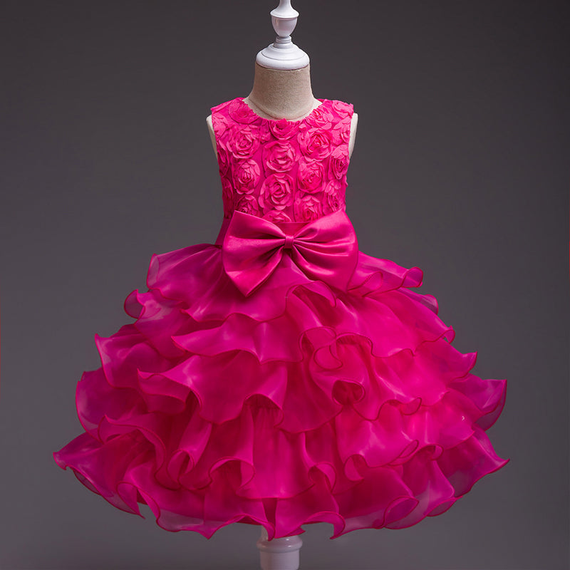 Girls Pageant Princess Dresses Baby Girl Bow Puffy Birthday Ball Gowns