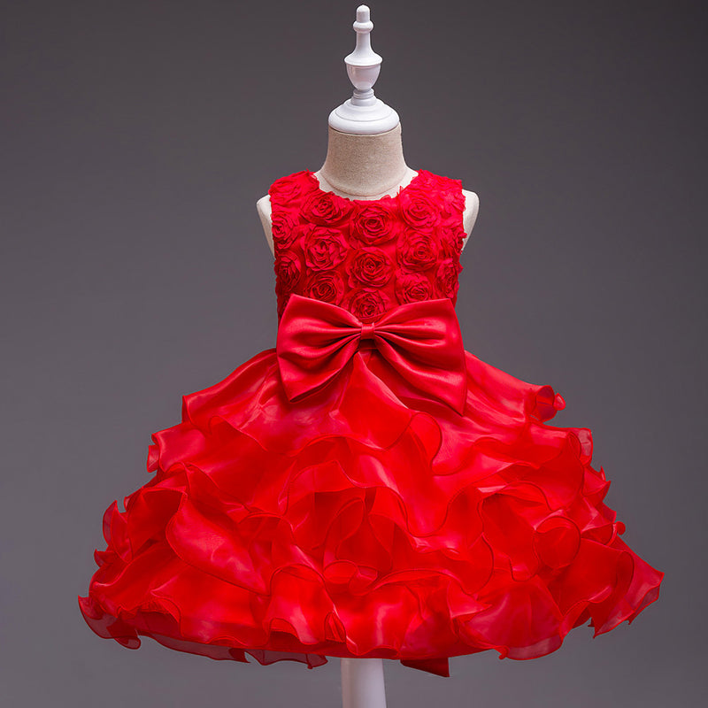 Girls Pageant Princess Dresses Baby Girl Bow Puffy Birthday Ball Gowns