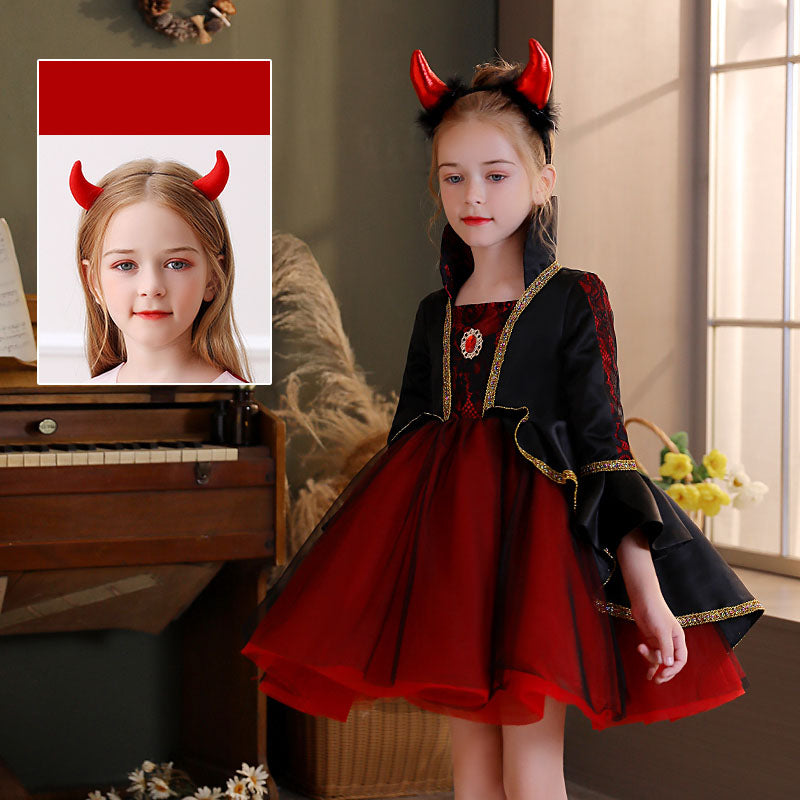 Halloween Girls Vampire Witch Cosplay Dress Costume