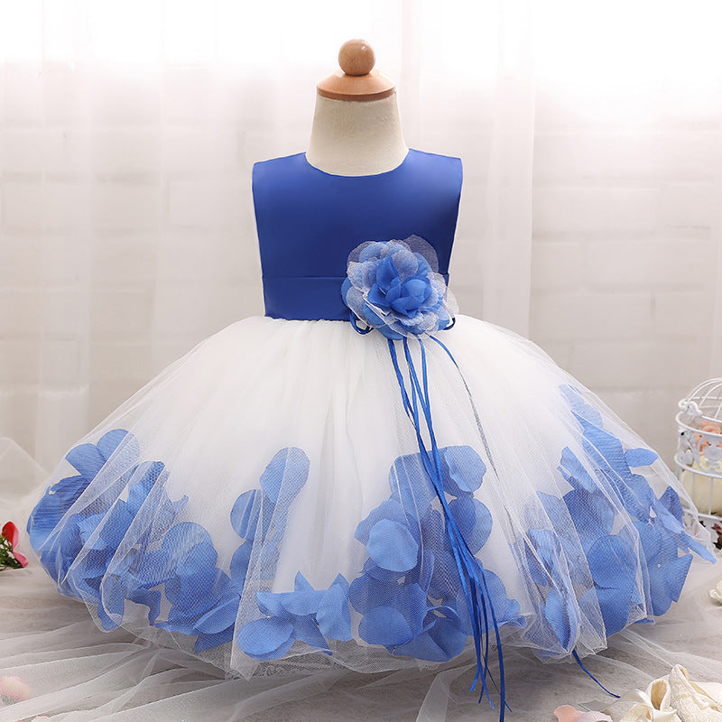 Girl Christmas Dress Baby Girl Princess Dress Toddler Sweet Round Neck Flower Girl Birthday Party Dress