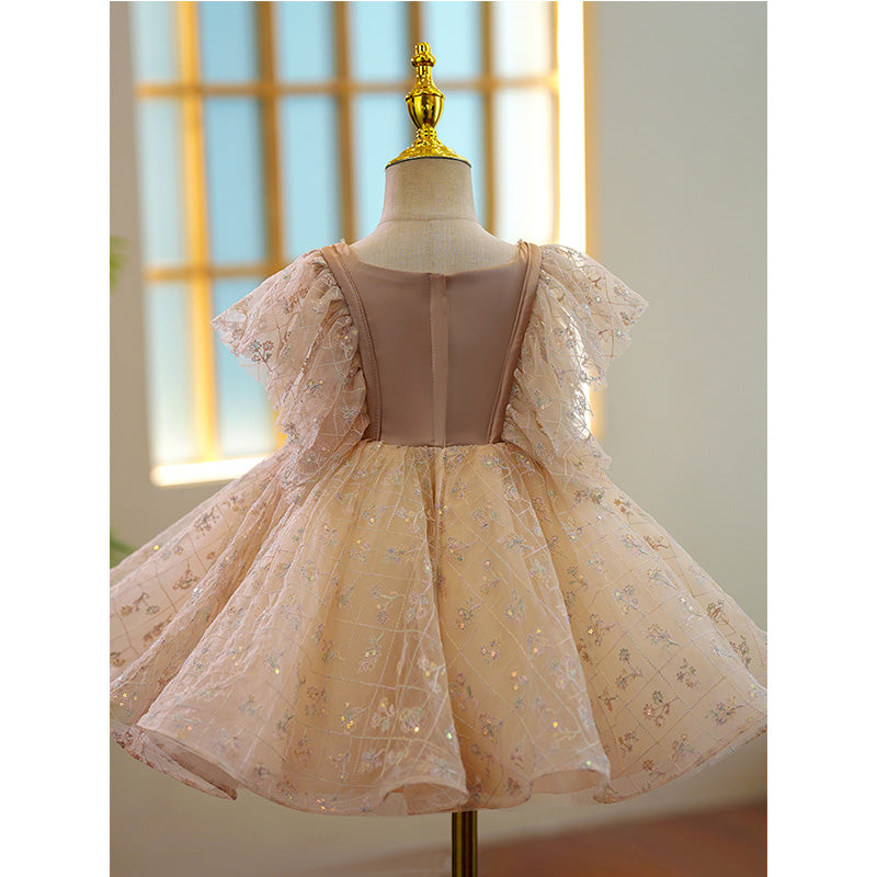 Toddler Prom Dress Little Flower Girl Cute Summer Sequin Princess Party Dress