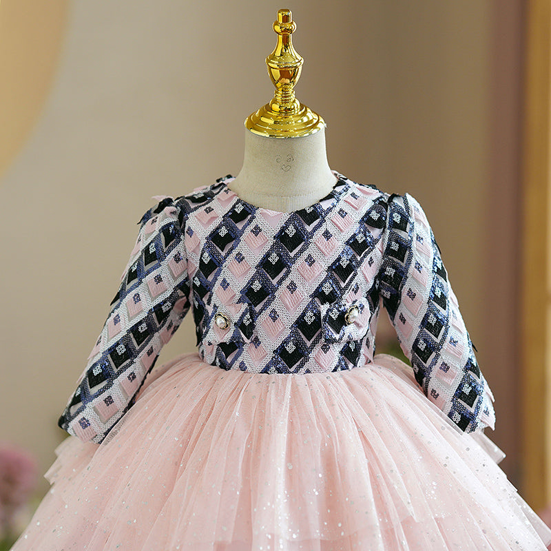 Baby Cute Girl Puffy Piano Performance Birthday Party Princess Dress