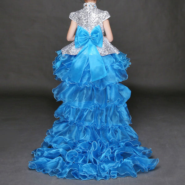 Toddler Ball Gowns Girl Sequins Fluffy Tail Princess Party Pageant Dress