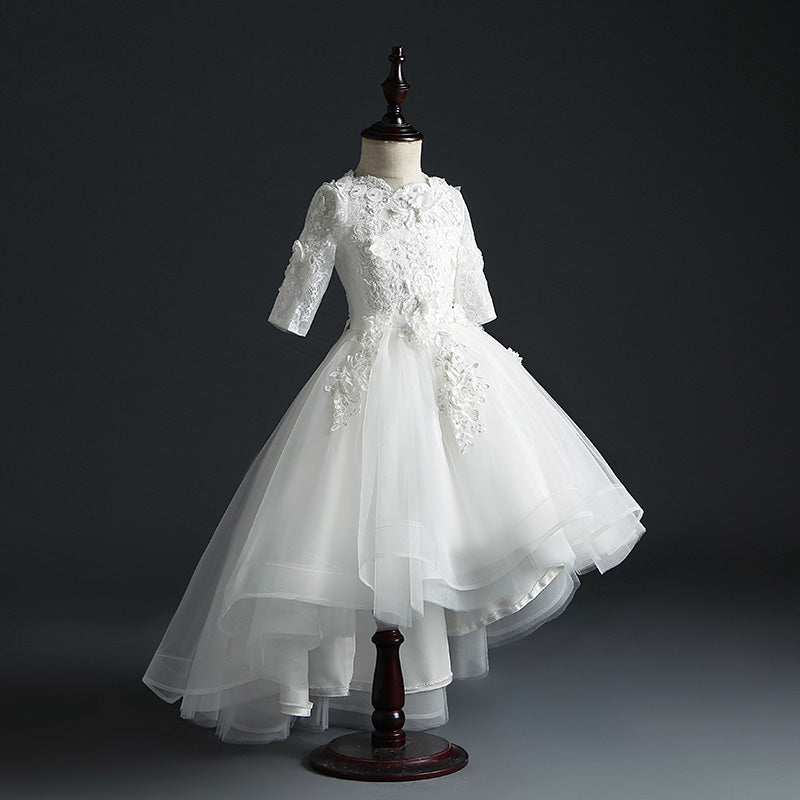 Elegant Floral Lace Puffy Princess Dress