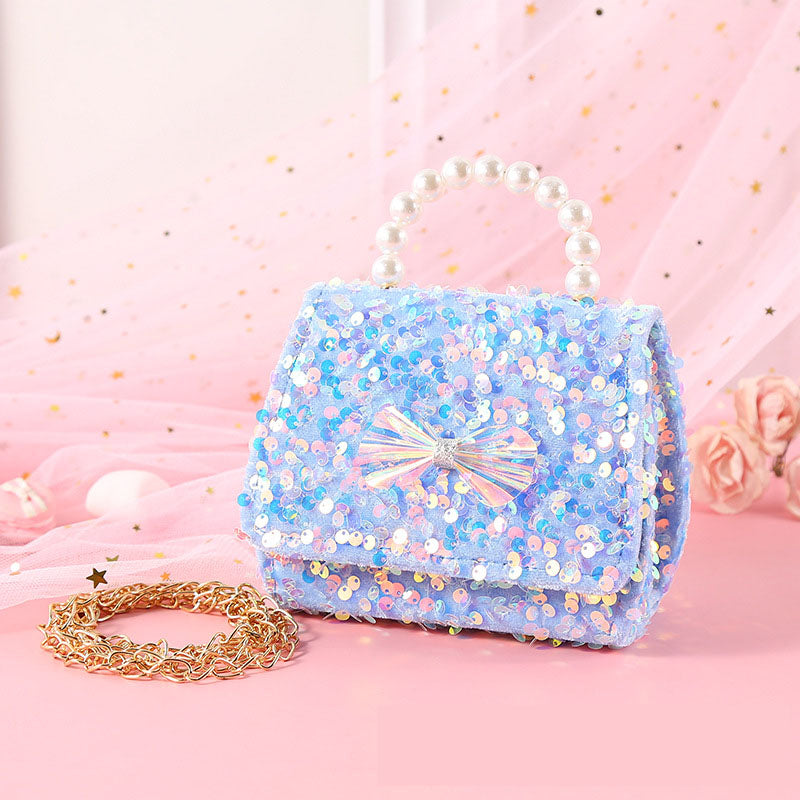 Cute Bow Sequin Princess Crossbody Handbag