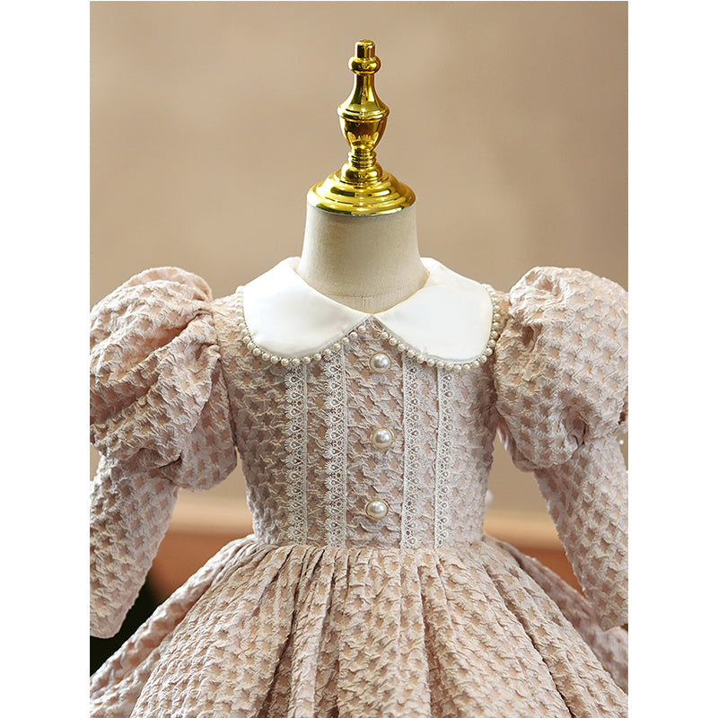 Toddler Ball Gowns Girl Princess Dress Autumn Doll Collar Puffy Waffle Party Dress