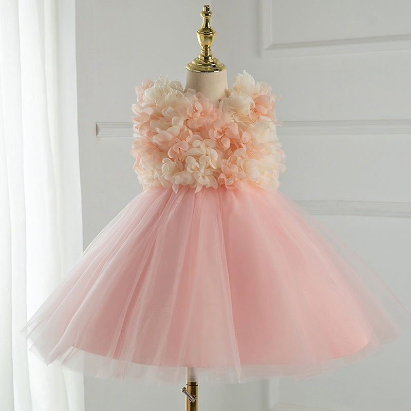 Baby Girl and Toddler Easter Dress Princess Dress Summer Sleeveless Petal Puffy Birthday Party Dress