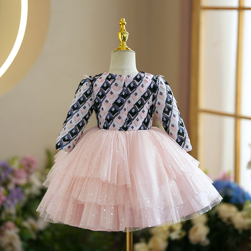 Baby Cute Girl Puffy Piano Performance Birthday Party Princess Dress