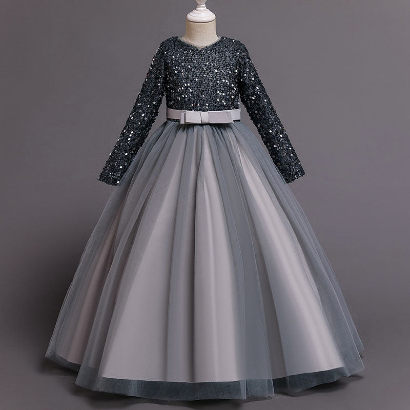 Girl Pageant Princess Dress Baby Girl Sequins Long Sleeve Puffy Prom D marryshe Girl Pageant Princess Dress Baby Girl Sequins Long Sleeve Puffy Prom D marryshe