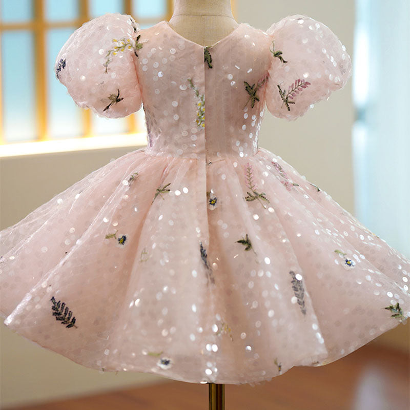 Baby Girls Dress Toddler Ball Gowns Prom Sequin Embroidery Wedding Puffy Princess Dress