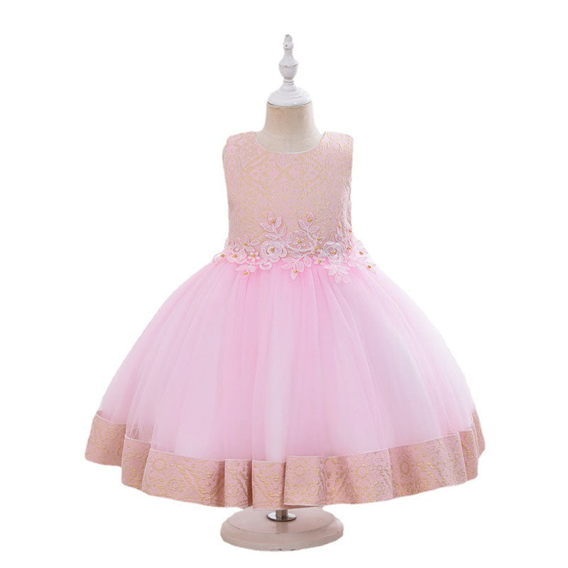 Toddler Girl Birthday Party Dress Two-piece Puffy Long-sleeved Princess  Dress