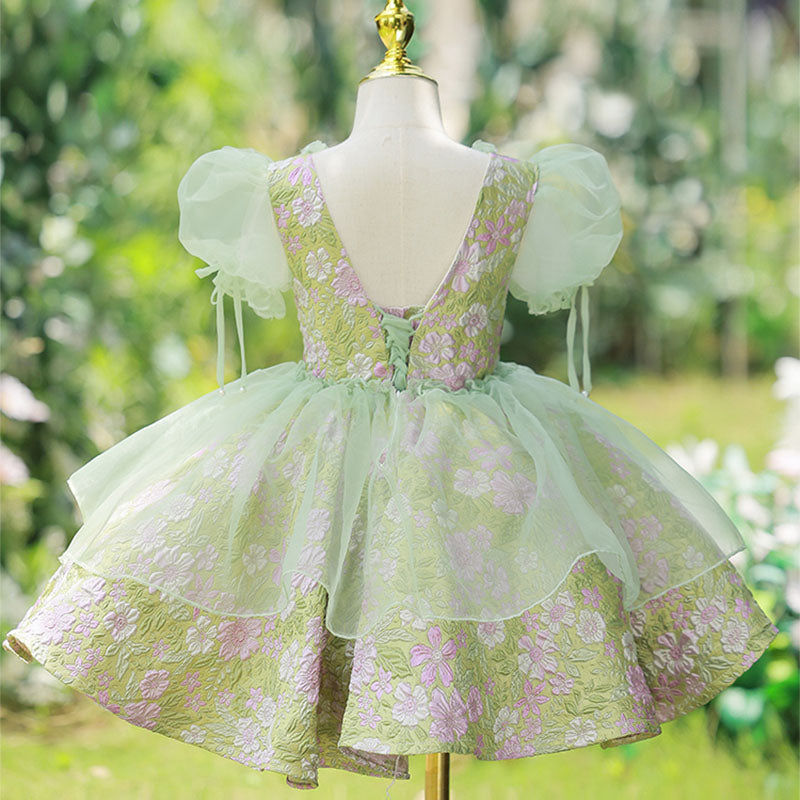 Baby Girl Pageant Princess Dresses Toddler Flowers Garden Birthday Party Dresses