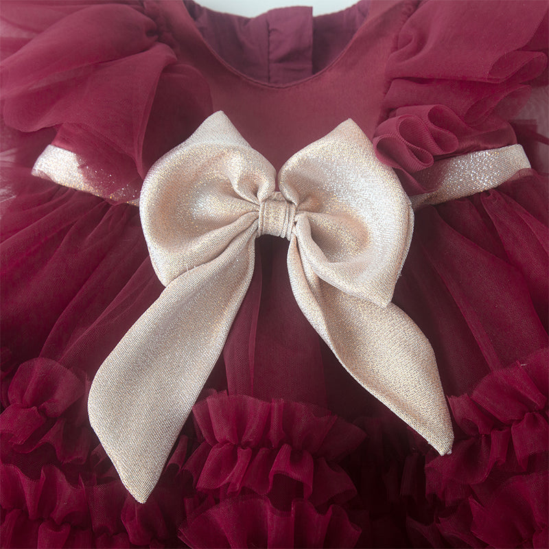 Baby Girls Red Birthday Party Princess Dress