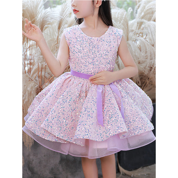 Luxury Elegant Girl Sequins Beauty Pageant Dress