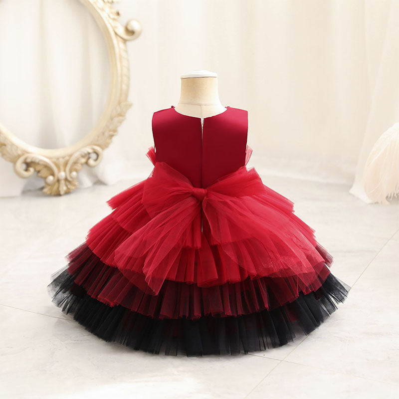 Baby Girl Birthday Party Dress Toddler Cute Gradient Cake Fluffy Princess Dress Girls Formal Dresses