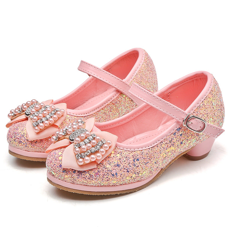 Little Girl Cute Sweet Sandals Girl Bow Sequin Pearl Princess Sandal