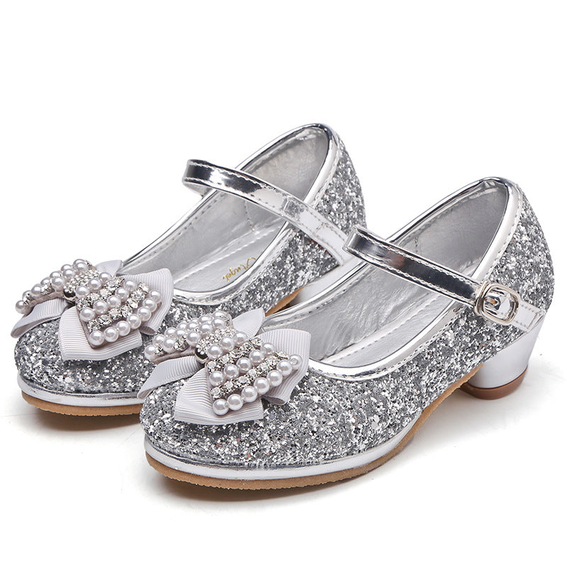 Little Girl Cute Sweet Sandals Girl Bow Sequin Pearl Princess Sandal