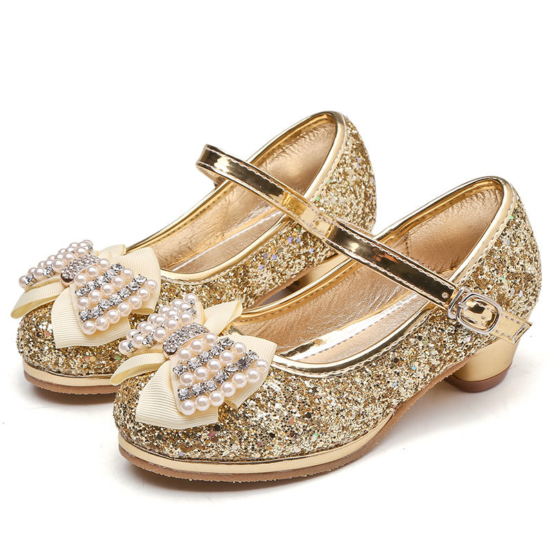 Little Girl Cute Sweet Sandals Girl Bow Sequin Pearl Princess Sandal