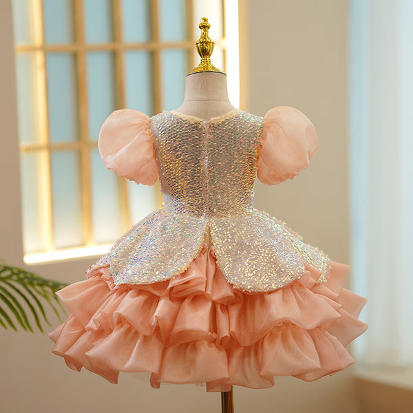 Toddler Ball Gowns Girl Summer Cute Sequins Communion Princess Dress