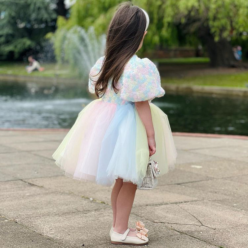 Girl Christmas Dress Baby Girl Birthday Party Dress Toddler Summer Rainbow Pink Cake Princess Dress Girls Pageant Dresses