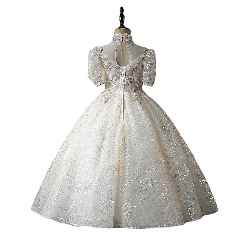 First Communion Dress Girls Pageant Dresses Baby Girl Luxurious Wedding Sequin Princess Dress