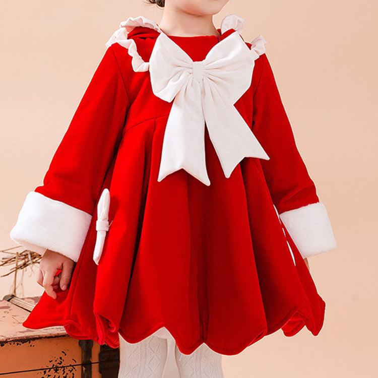Baby Girl Dress Toddler Ball Gowns Pageant Winter Rabbit Ear Hooded Fleece Princess Dress