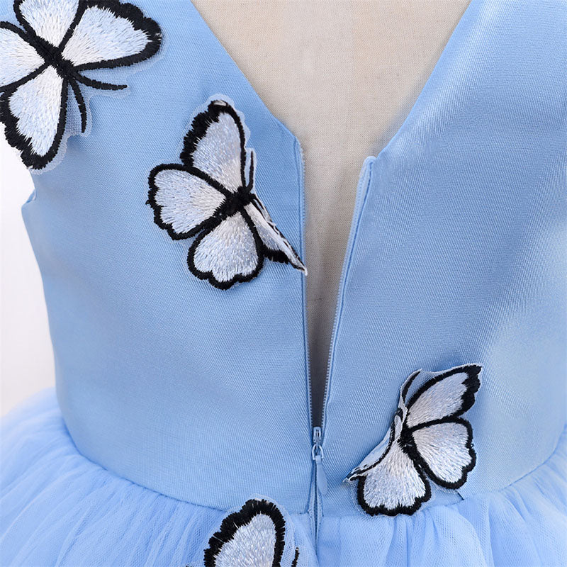 Baby Girl Party Dresses Girl Formal Princess Butterfly  Cake Sleeveless Dress