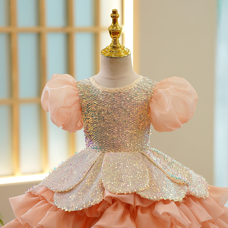 Toddler Ball Gowns Girl Summer Cute Sequins Communion Princess Dress