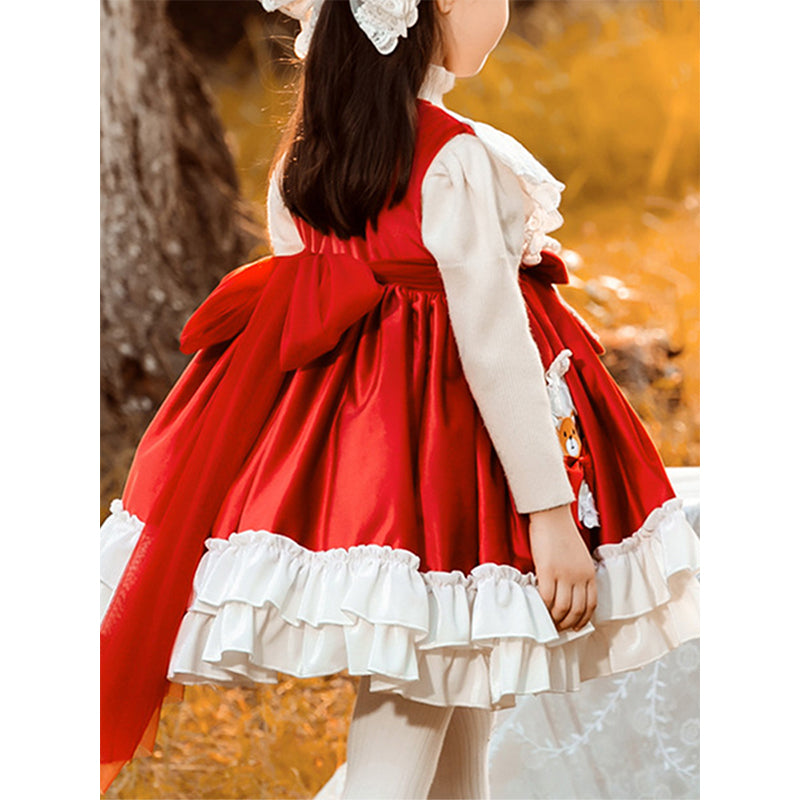 Cute Baby Girl Red Lolita Princess Dress