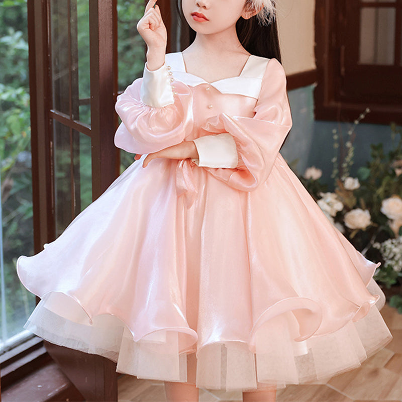 Elegant Fluffy Pageant Pink Princess Dress