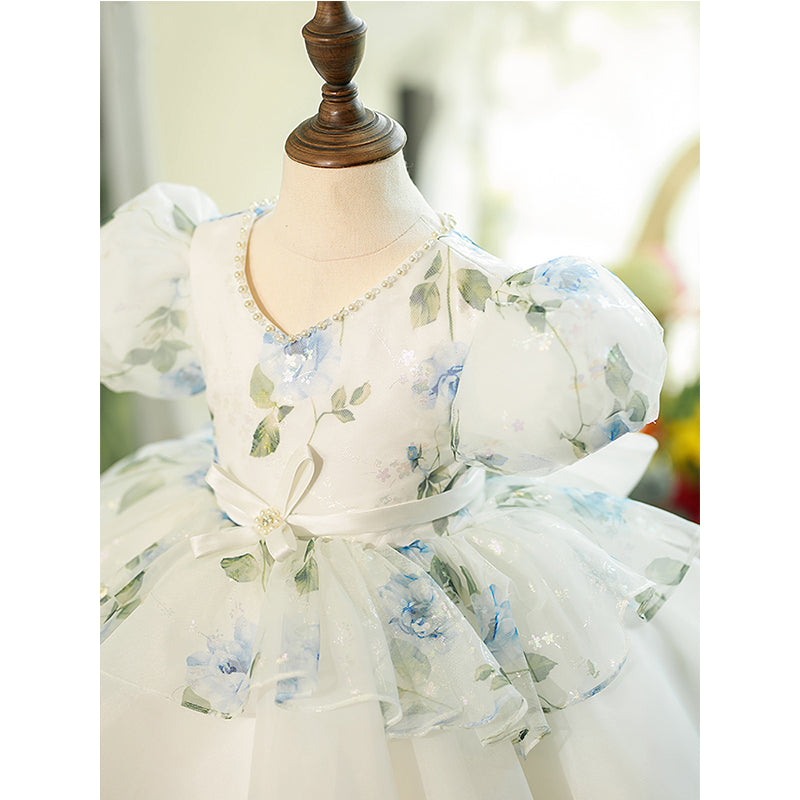 Luxury Baby Girl Floral Birthday Party Princess Dress