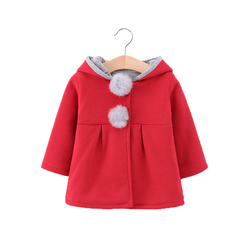 Girls Cute Bunny Ears Hooded Jacket