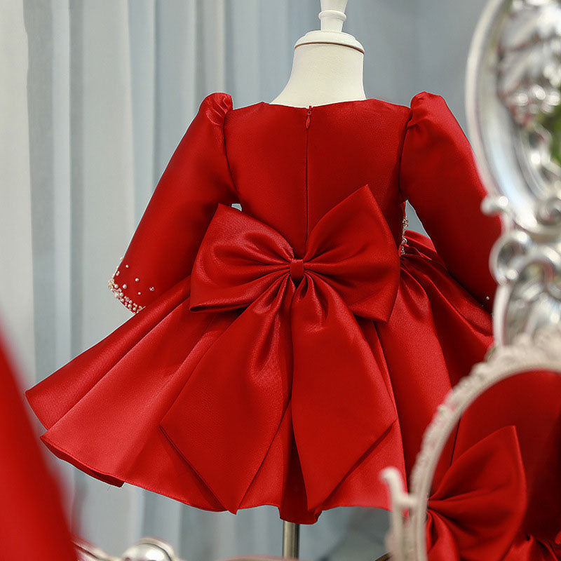 Marryshe - Girl Formal Dresses - Girl Christmas Dress Baby Girl Winter Red Bead Puffy Birthday Party Dresses, Wine Red / 9-10 Years (150cm) Marryshe - Girl Formal Dresses - Girl Christmas Dress Baby Girl Winter Red Bead Puffy Birthday Party Dresses, Wine Red / 9-10 Years (150cm)