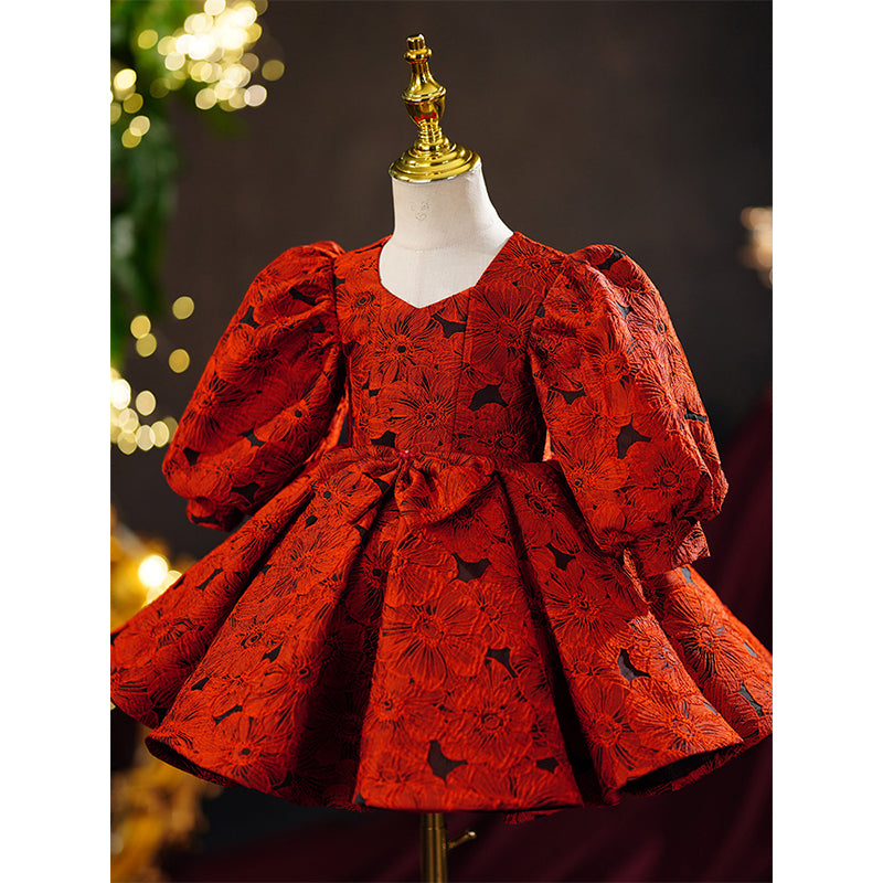 Cute Baby Red Princess Birthday Party Dress