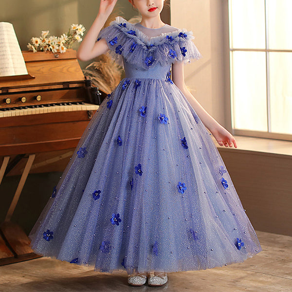 Little Girl Dress Girl Pageant Formal Flower Girl Dress Bead  Puffy Princess Dress
