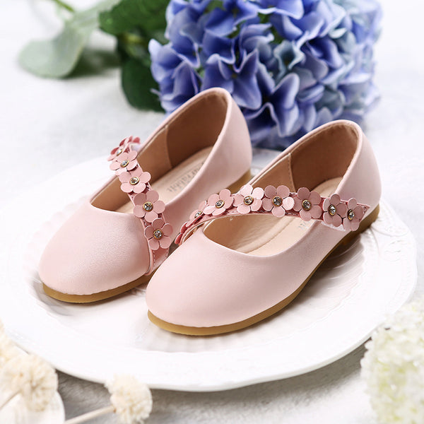 Girls Princess Shoes Dress Flower Leather Shoes