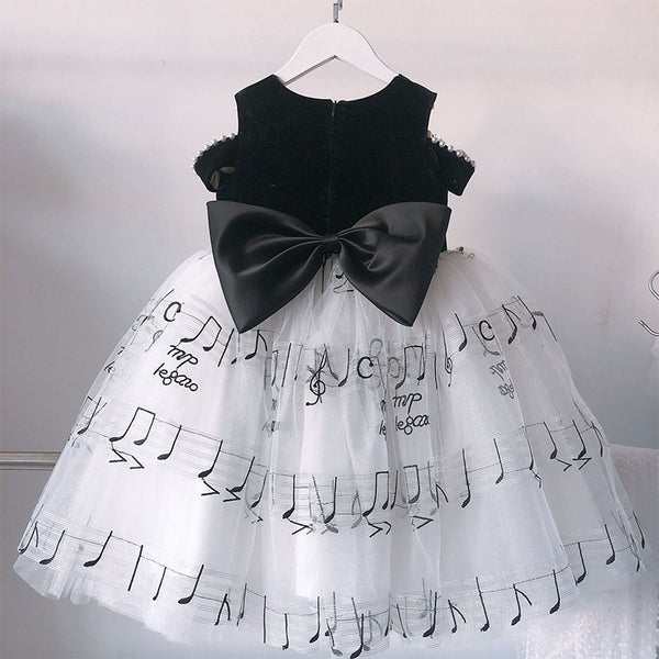 Baby Girl Formal Dress Girl Black Princess Dress Beaded Puffy Birthday Party Dress