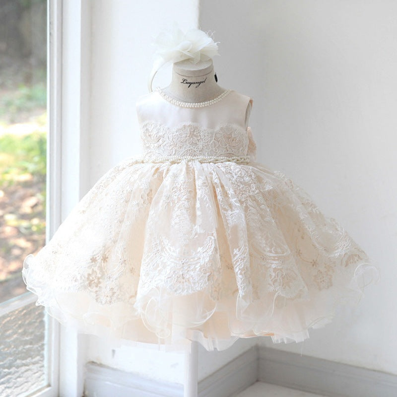 Baby Girl White Puffy Wedding Flower Girl Dress Christening Dress Princess Dress Easter Dress For Toddler Baby Girl White Puffy Wedding Flower Girl Dress Christening Dress Princess Dress Easter Dress For Toddler