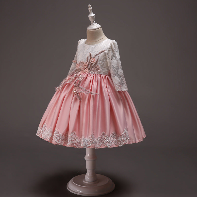 Flower Girl Dress Toddler Summer Birthday Party Dress Elegant Silk Bow Puffy Princess Dress Flower Girl Dress Toddler Summer Birthday Party Dress Elegant Silk Bow Puffy Princess Dress